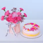 Pink Carnation Floral Crescent Cake 1 pink-carnation-floral-crescent-cake