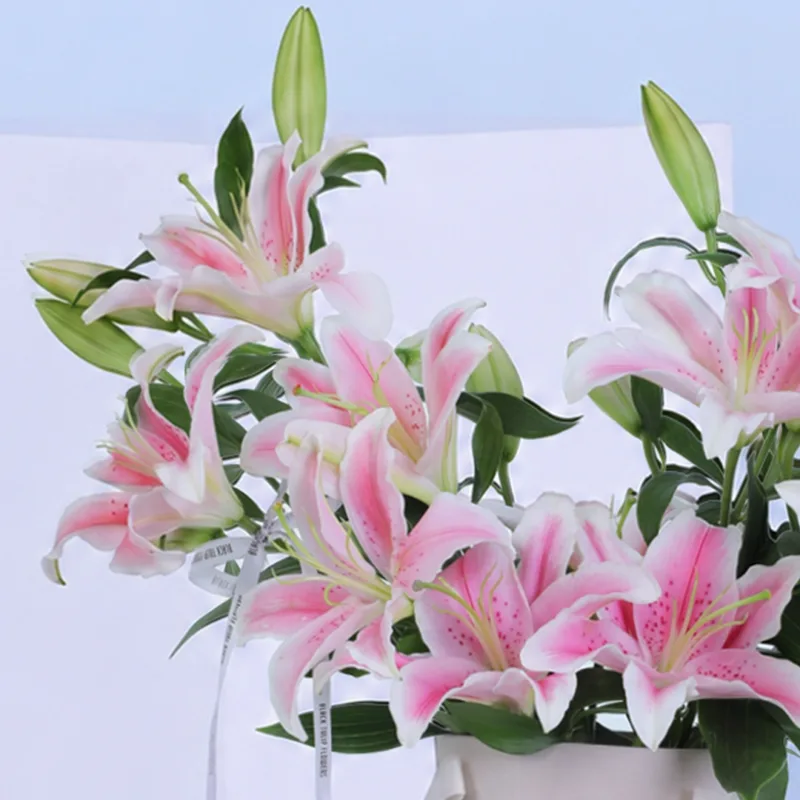 pink-lily-cone-box-arrangement_03 pink lily cone box arrangement 03