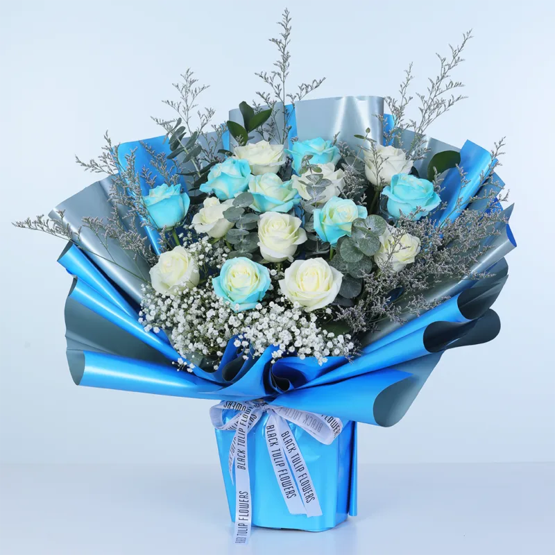 blue-white-rose-harmony-bouquet_02 blue white rose harmony bouquet 02