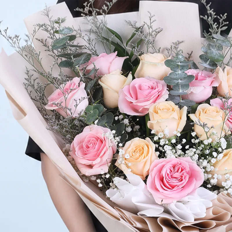 pink-peach-rose-pastel-bouquet_03 pink peach rose pastel bouquet 03