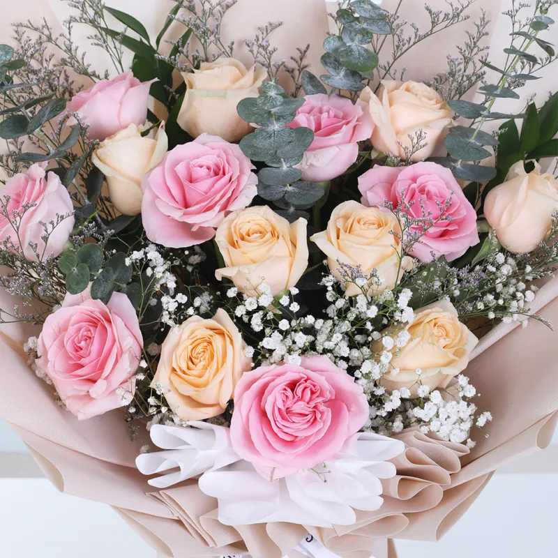 pink-peach-rose-pastel-bouquet_04 pink peach rose pastel bouquet 04