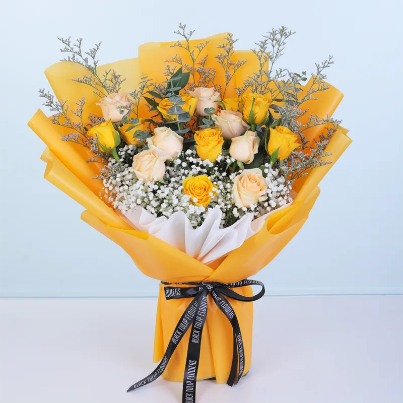 yellow-peach-rose-bouquet_02 yellow peach rose bouquet 02