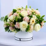 Ivory Blush Floral Hat Box 1 ivory-blush-floral-hat-box