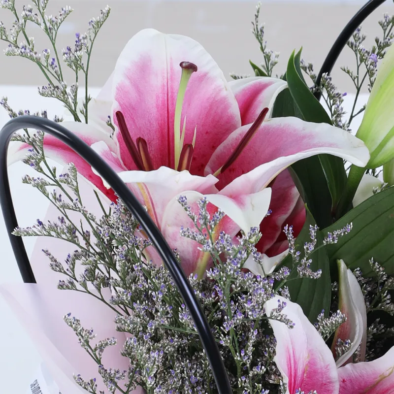 pink-lily-floral-bag-with-ferrero-collection_03 pink lily floral bag with ferrero collection 03