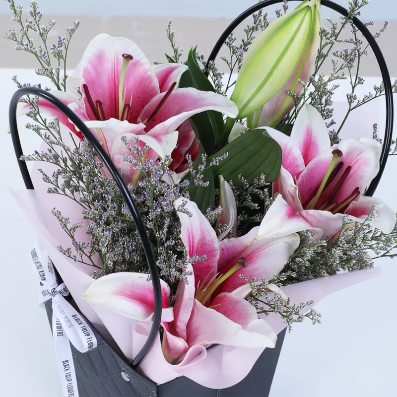 pink-lily-floral-bag-with-ferrero-collection_05 pink lily floral bag with ferrero collection 05