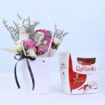 Purple & White Rose Floral Bag with Ferrero Raffaello 1 purple-white-rose-floral-bag-with-ferrero-raffaello